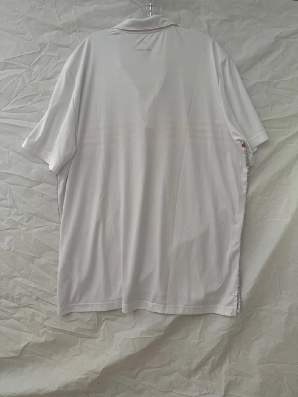 adidas Men’s White, Gray & Red Striped Golf Polo